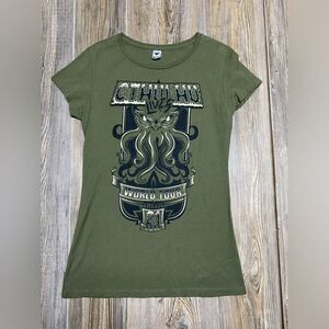 NWOT CTHULHU LIVES 2012 WORD TOUR H.P. LOVECRAFT - Women’s T-Shirt Sz Large
